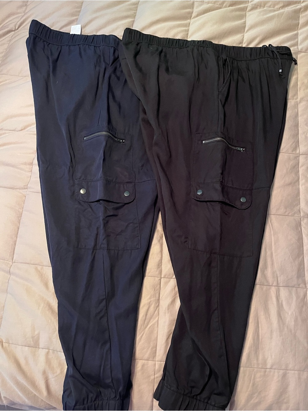 Banana Republic Women’s Black & Navy Cargo Jogger Pants (selling both for $60)
